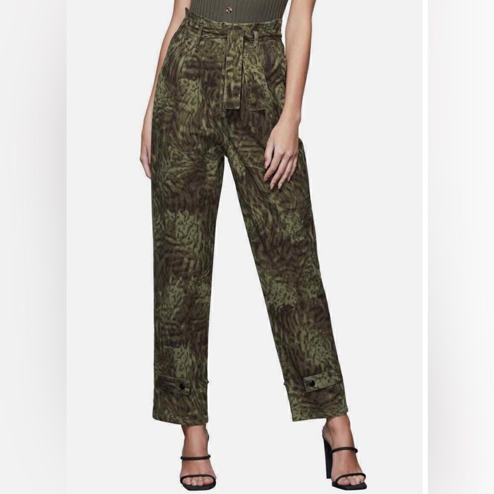 Good American paperbag waist ankle pants in jungle size 2/26 animal print - Picture 2 of 7